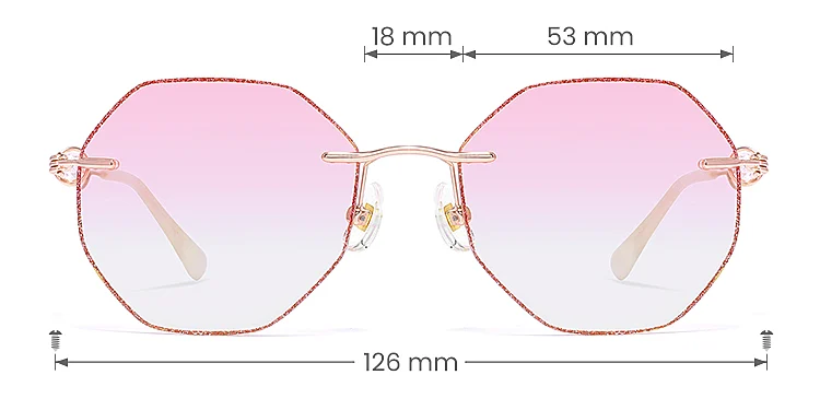 Locey pink   Metal  Sunglasses, size view