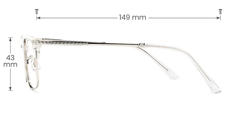 Reiz clear silver   Metal  Eyeglasses, size view