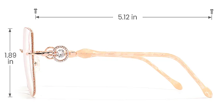 Eliza rose gold   Metal  Eyeglasses, size view