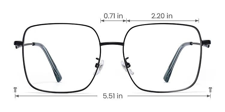 Dorothy black   Metal  Eyeglasses, size view