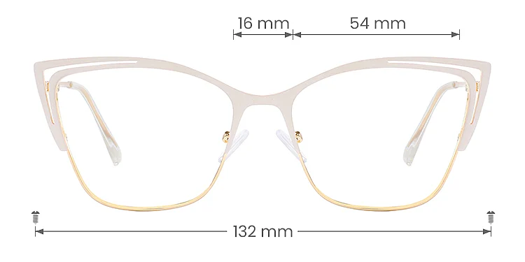 Surrey white   Metal  Eyeglasses, size view