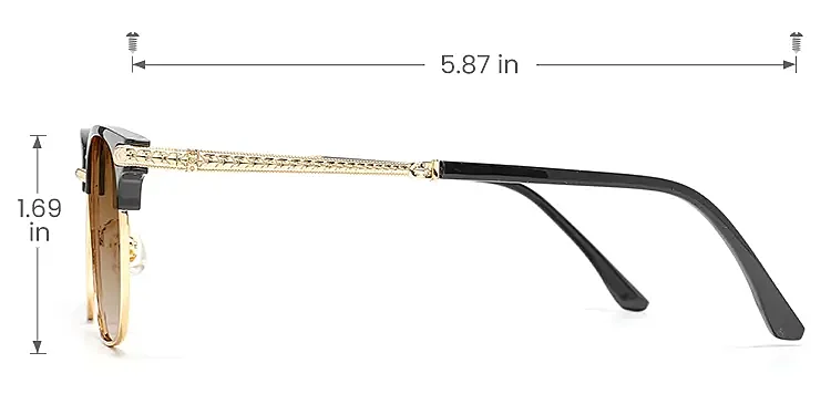 Reiz black gold   Metal  Sunglasses, size view