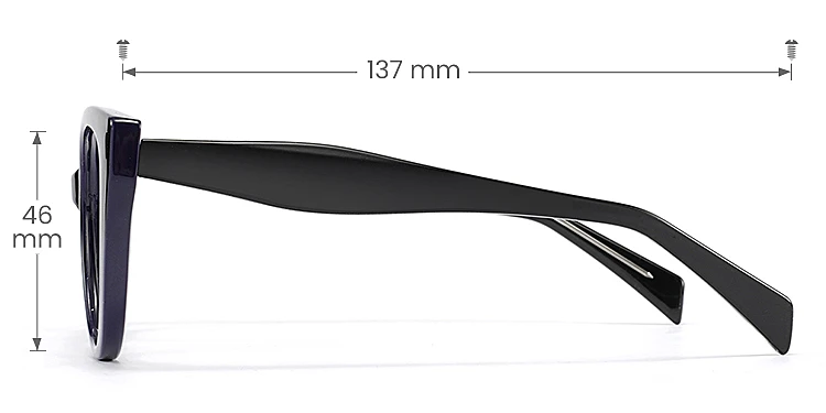 Leila black blue   TR90  Eyeglasses, size view