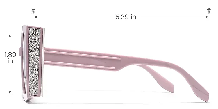 Jelly pink   Plastic  Sunglasses, size view
