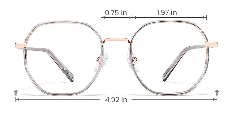 Lovely grey   Plastic  Eyeglasses, size view