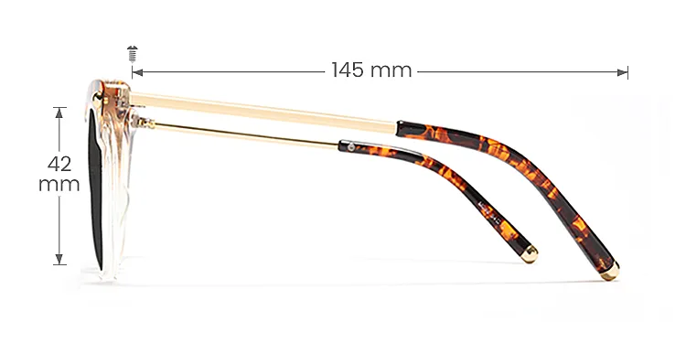 June clear yellow tortoise   TR90  Sunglasses, size view