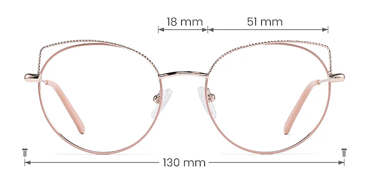 Jelley pink gold   Metal  Eyeglasses, size view