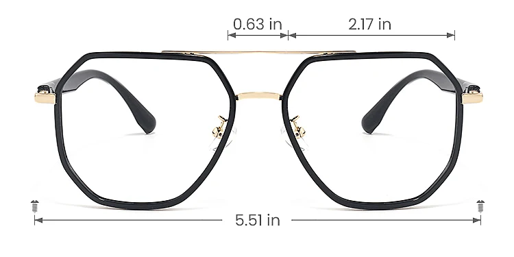 Soleil black gold   Plastic  Eyeglasses, size view