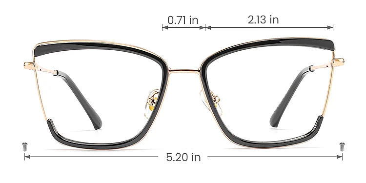 Janisa black   TR90  Eyeglasses, size view