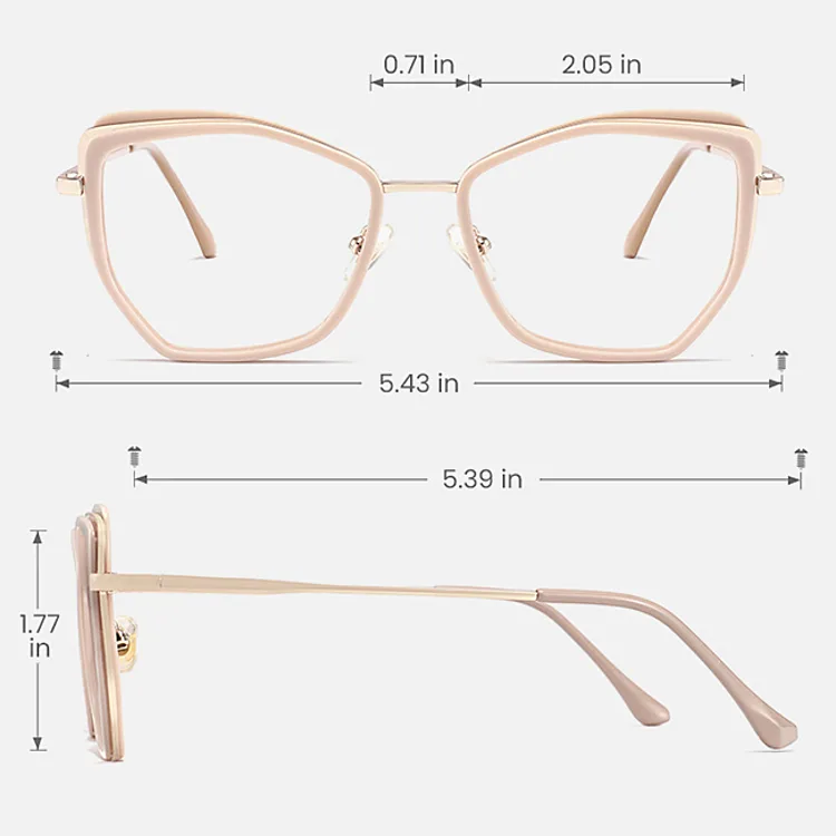 Nyra pink   Plastic  Eyeglasses, size view