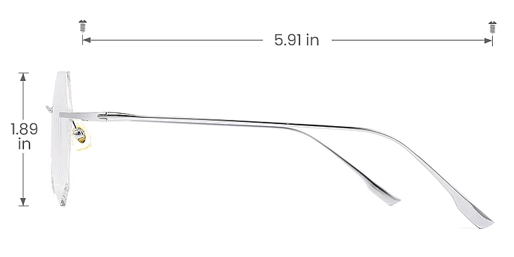 Rico silver   Titanium  Eyeglasses, size view