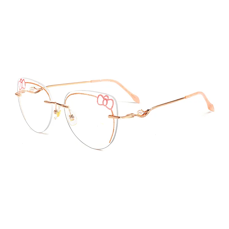 Kitty Pink & Rose Gold Cat Eye Eyeglasses | CliCliMe.com