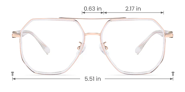 Soleil rose gold clear   Plastic  Eyeglasses, size view