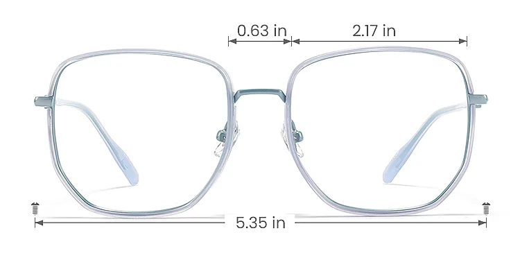 Charlie clear blue   Plastic  Eyeglasses, size view