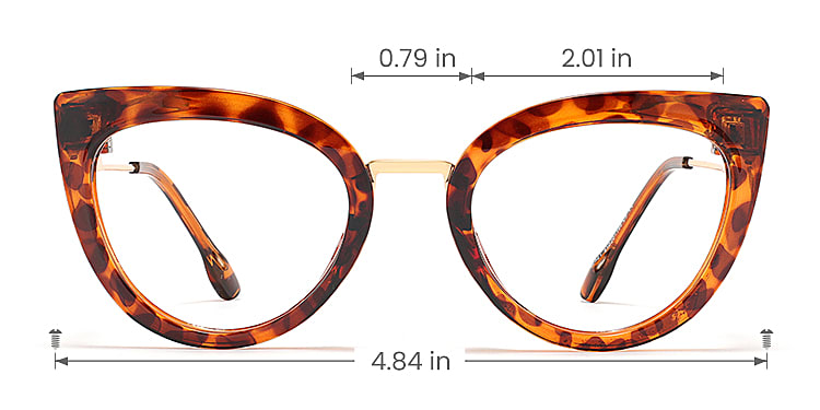 Kyoko warm tortoise   TR90  Eyeglasses, size view