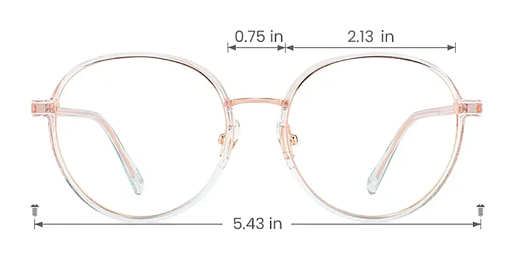 Kyra pink clear   Plastic  Eyeglasses, size view
