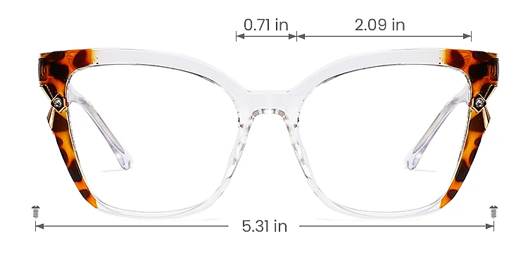 Jadyn clear warm tortoise   TR90  Eyeglasses, size view