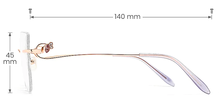 Pari rose gold silver   Metal  Eyeglasses, size view