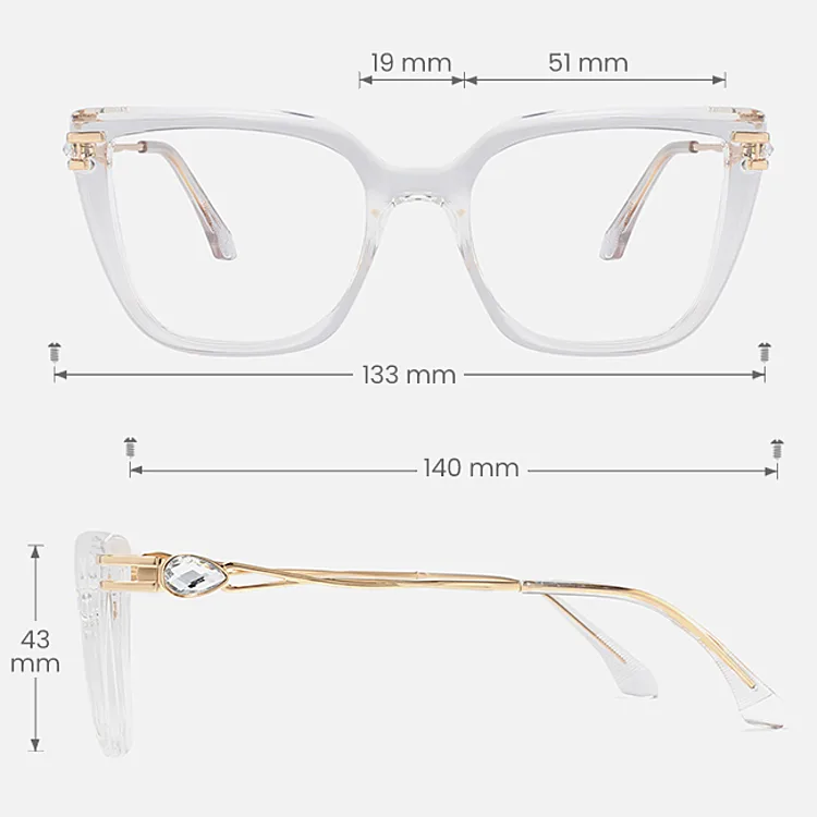 Anella clear   Plastic  Eyeglasses, size view