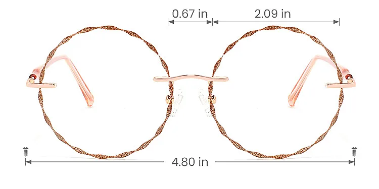 Claudia rose gold   Metal  Eyeglasses, size view