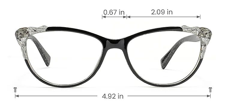 Yana black   Plastic  Eyeglasses, size view