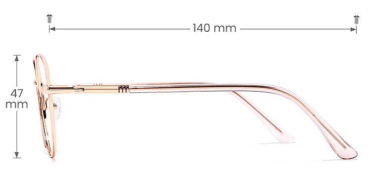 Muriel rose gold   Metal  Eyeglasses, size view