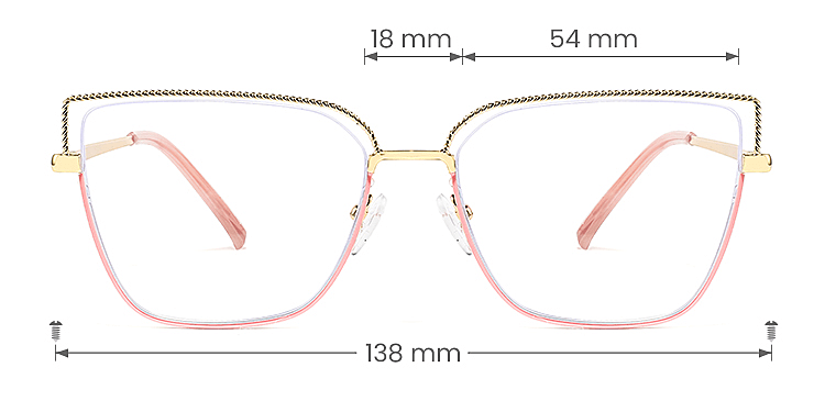 Loes pink   Metal  Eyeglasses, size view