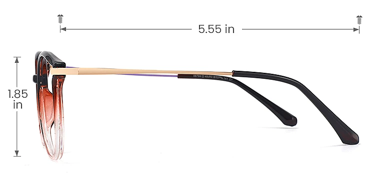 Sage black pink   Plastic  Eyeglasses, size view