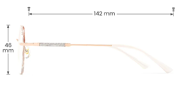 Laec rose gold silver   Metal  Eyeglasses, size view