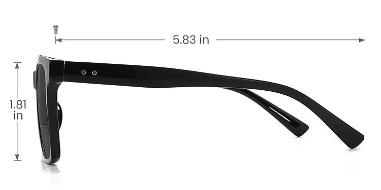 Luke black   TR90  Sunglasses, size view