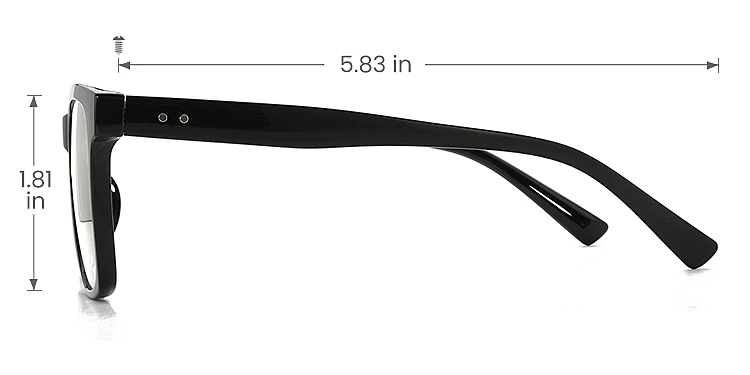 Luke black   TR90  Eyeglasses, size view