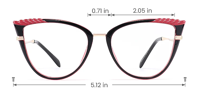 Jovi black red   Plastic  Eyeglasses, size view