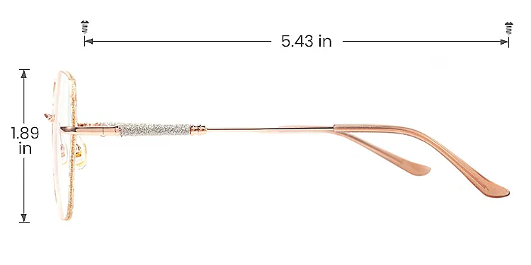 Gem gold champagne   Metal  Eyeglasses, size view