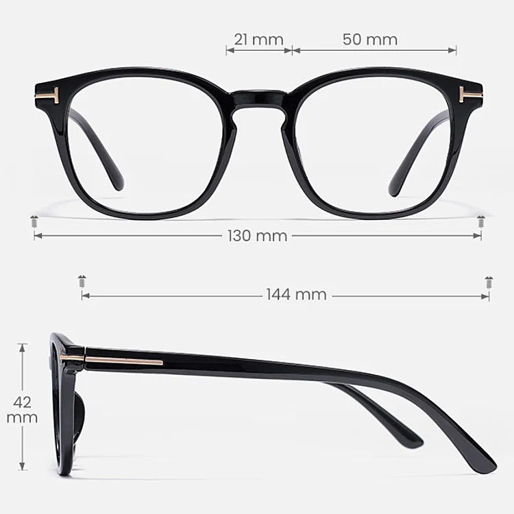 Katy black   Plastic  Eyeglasses, size view