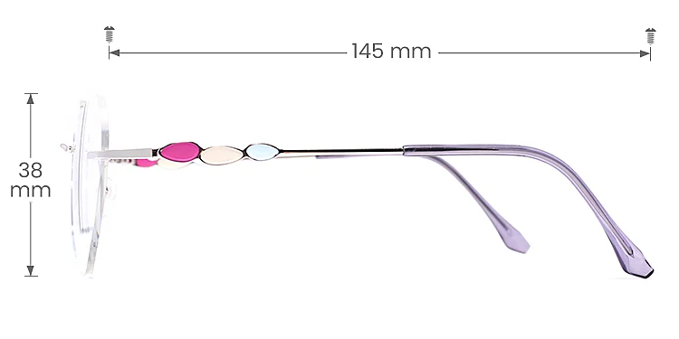 Loving silver   Metal  Eyeglasses, size view