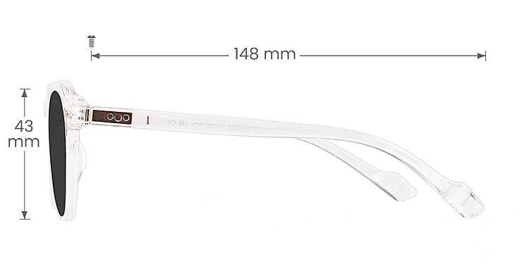 Devin clear   Plastic  Sunglasses, size view