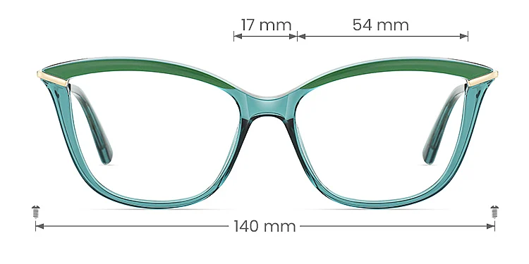 Sloan green   Plastic  Eyeglasses, size view
