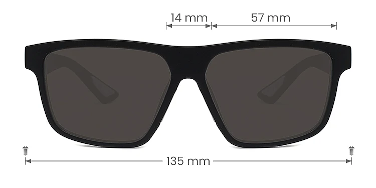Cedric black   TR90  Sunglasses, size view