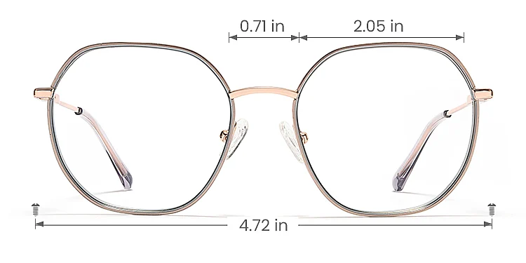 Violet rose gold   Metal  Eyeglasses, size view