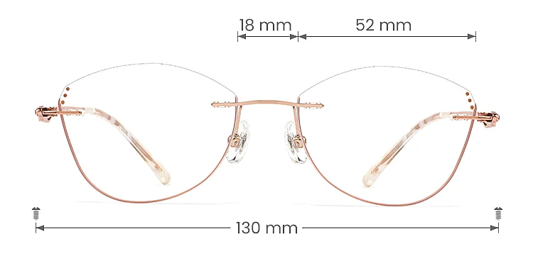 Shiloh rose gold   Titanium  Eyeglasses, size view