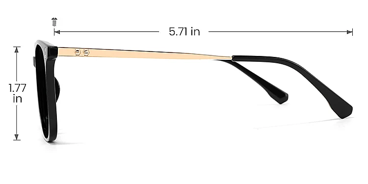 Ethan black   TR90  Sunglasses, size view
