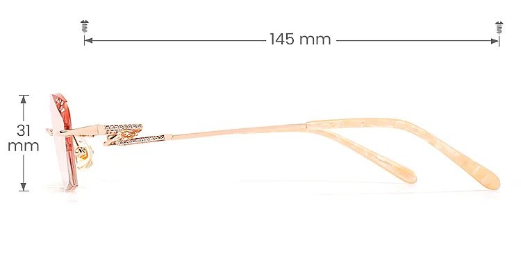 Joyce rose gold   Metal  Eyeglasses, size view