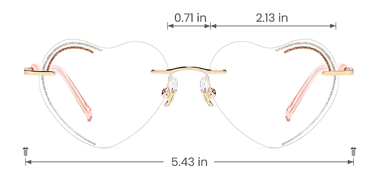 Bridget rose gold   Metal  Eyeglasses, size view