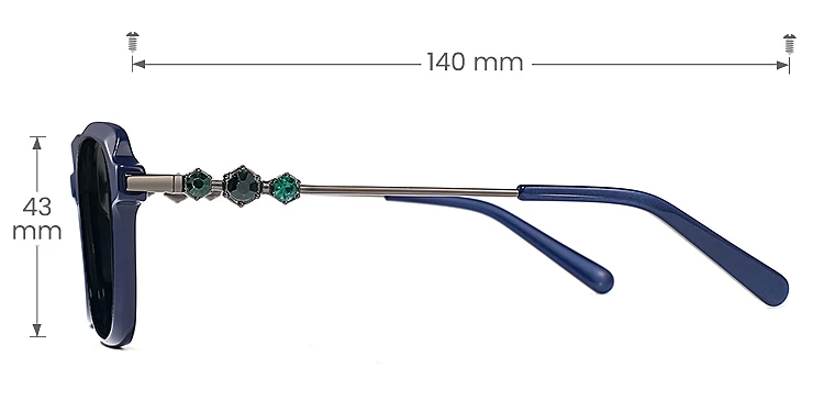 Elliot blue   Acetate  Sunglasses, size view