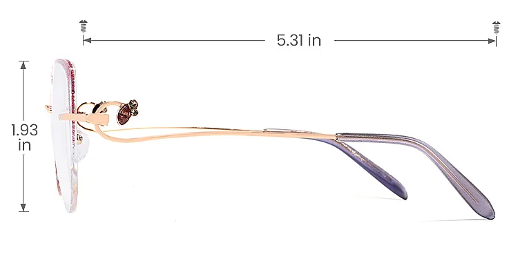 Freya rose gold   Metal  Eyeglasses, size view