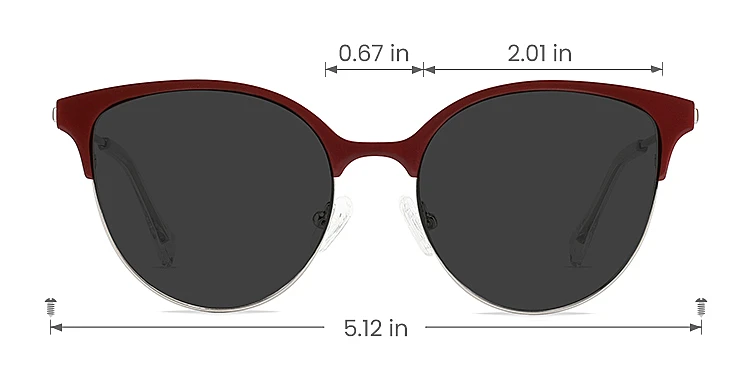 Maggie red   Metal  Sunglasses, size view