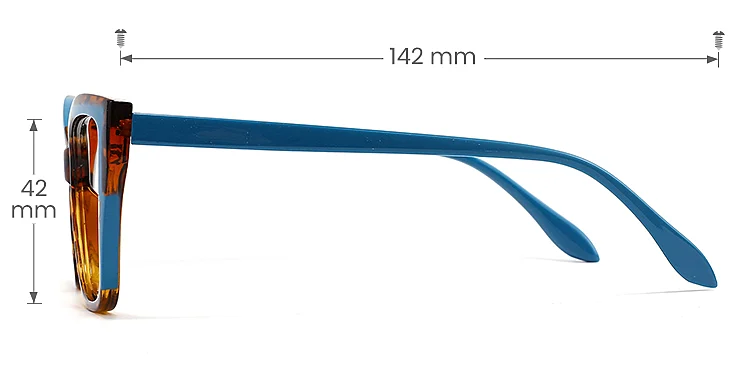 Madison blue warm tortoise   Plastic  Eyeglasses, size view