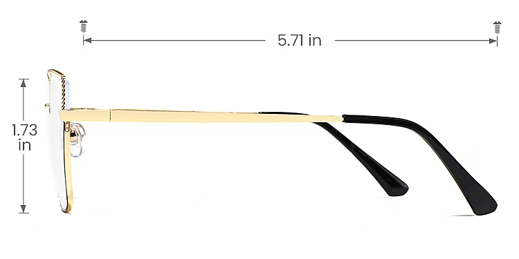 Loes black gold   Metal  Eyeglasses, size view