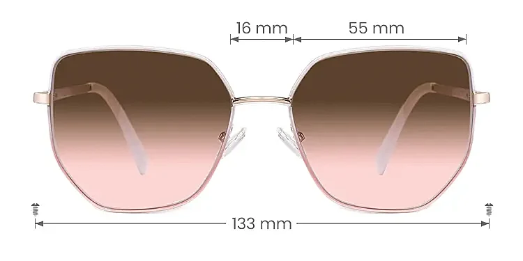 Tinny white pink   Metal  Sunglasses, size view