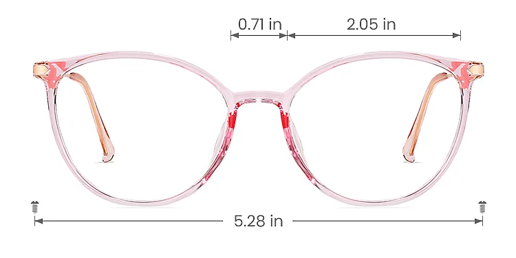 Juli clear pink   TR90  Eyeglasses, size view